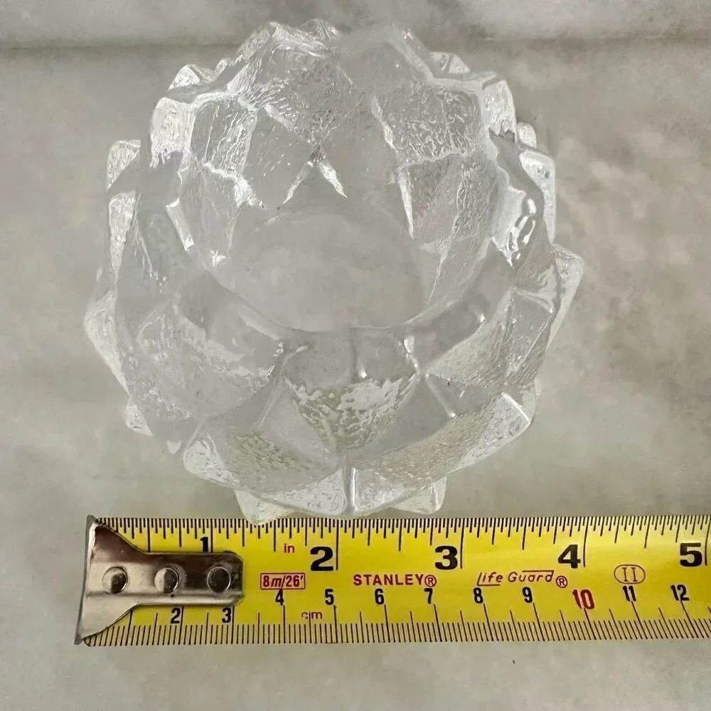 Vintage Orrefors Sweden Crystal Artichoke Nimbus Votive Candle Holders Set of 2 - Picture 6 of 7